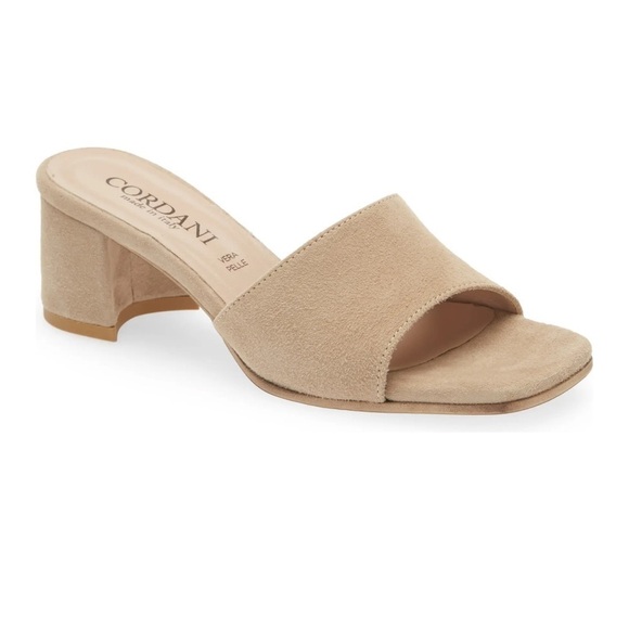 Cordani Irene Corda suede leather slides block heels sandals Sz 9 US 40 EU New - Picture 1 of 14